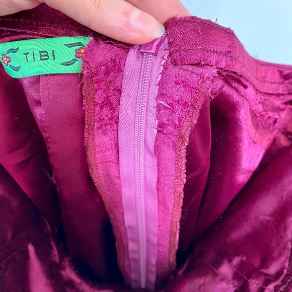 Vintage Tibi XS Silk Beaded Dress Purple AS-IS - Picture 14 of 16